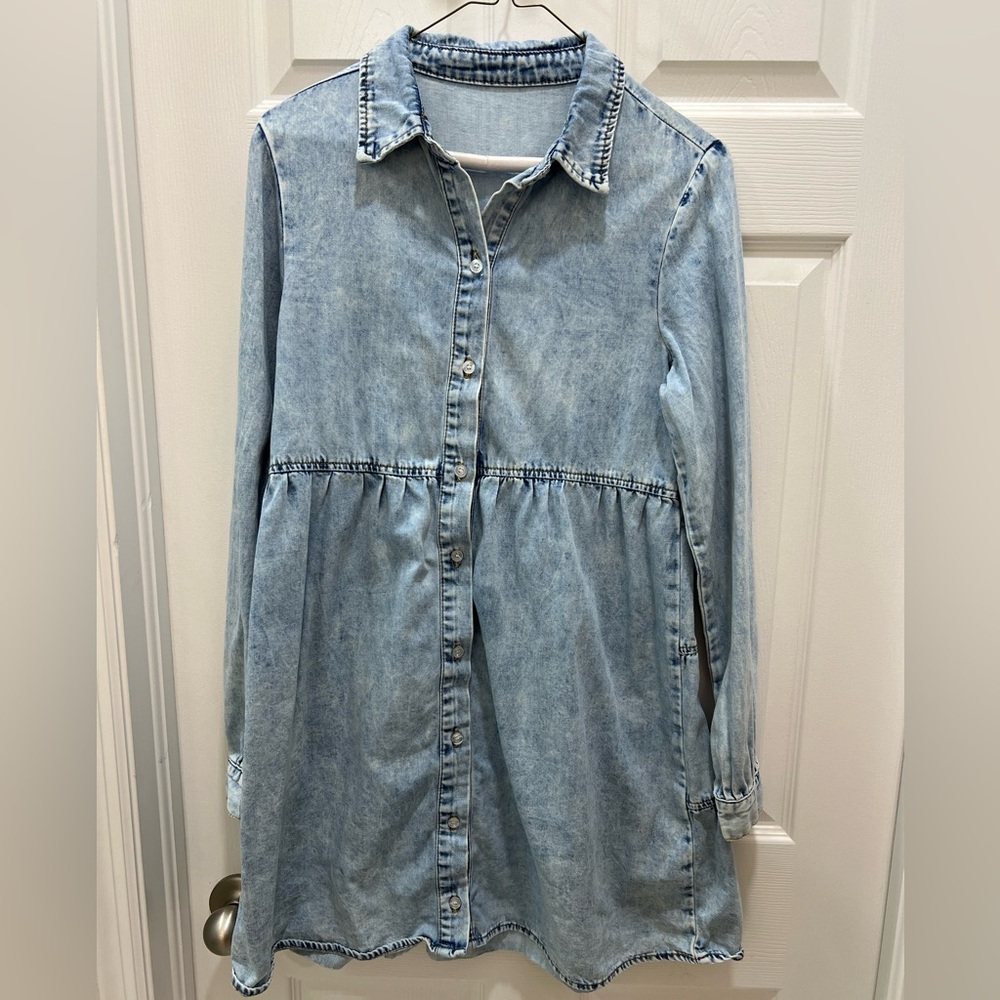 Long sleeve denim tunic dress size small smoke free home